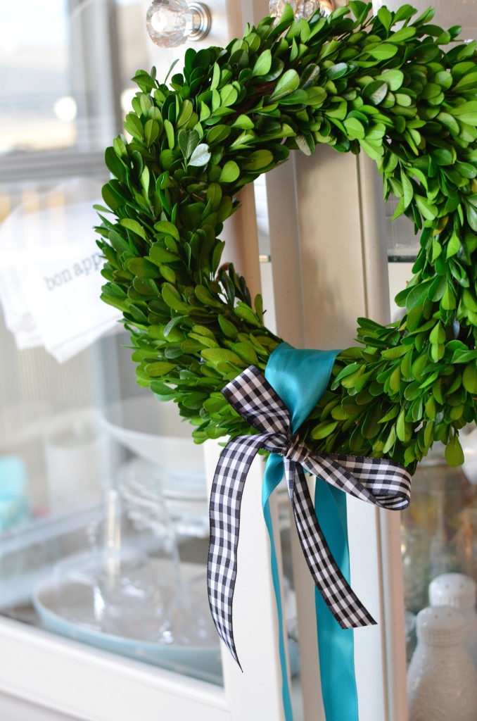 French inspired Christmas Boxwood wreath