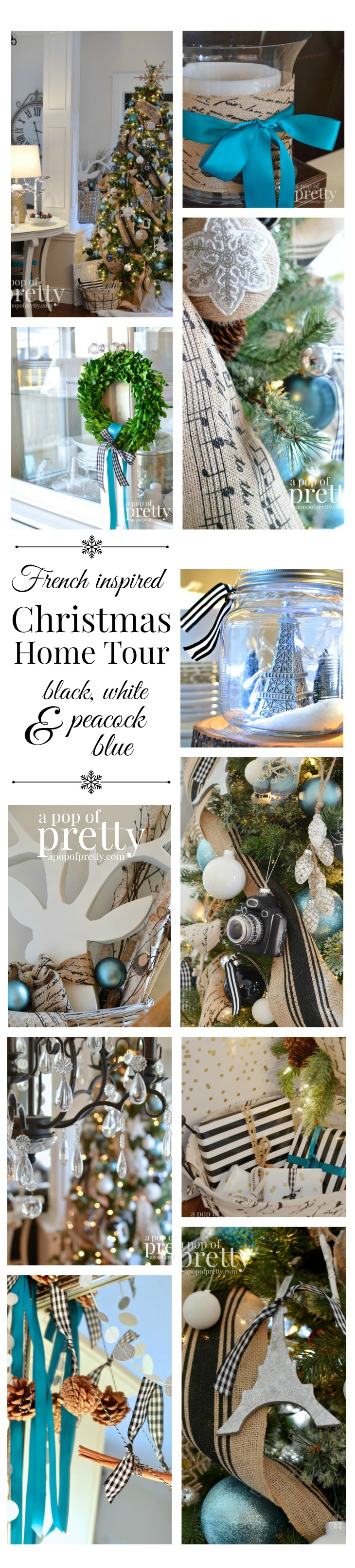 French Inspired Christmas Home Tour Pinnable Collage