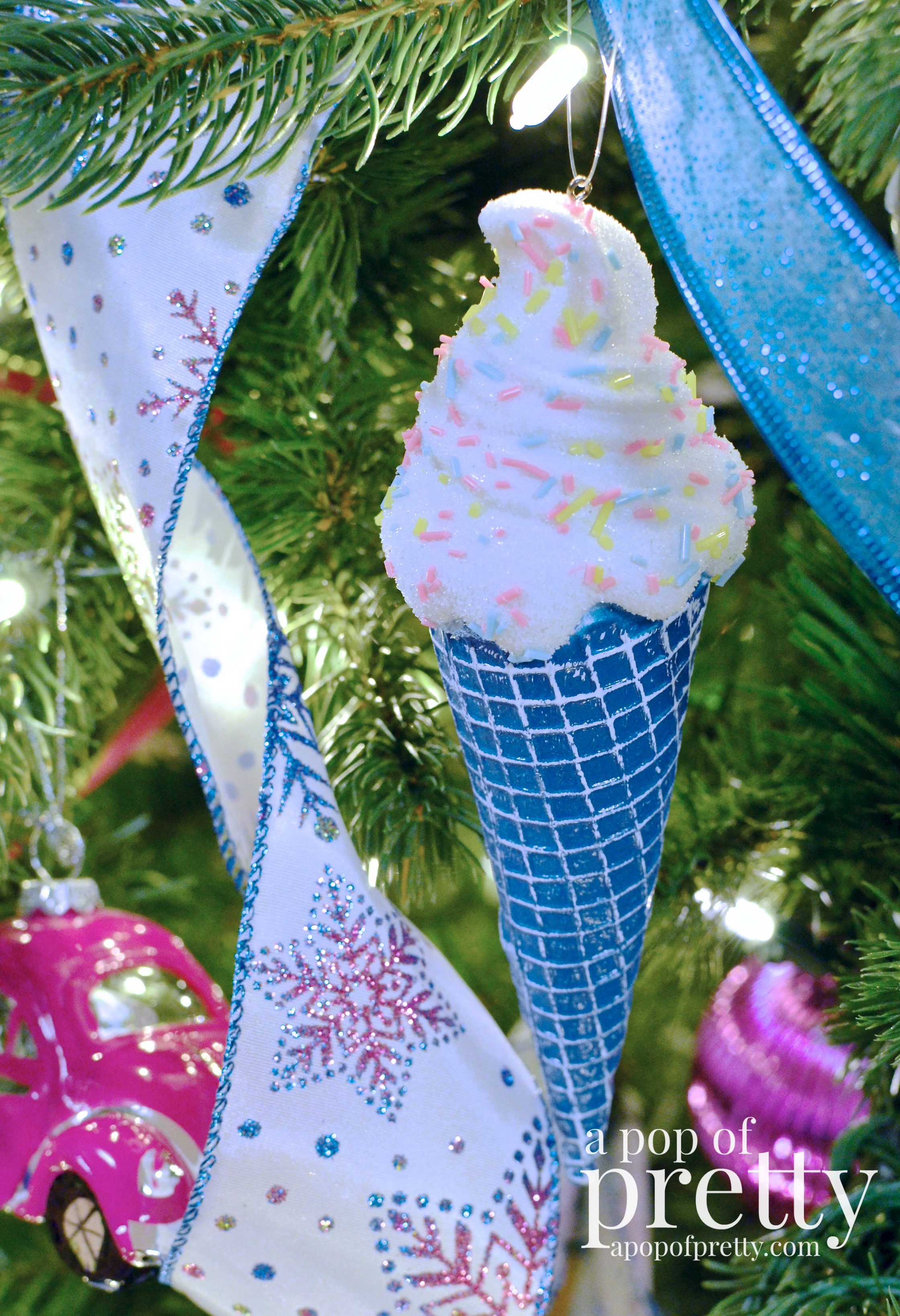 Sweet Tooth Theme Christmas Tree (Bright pink, blue, green)