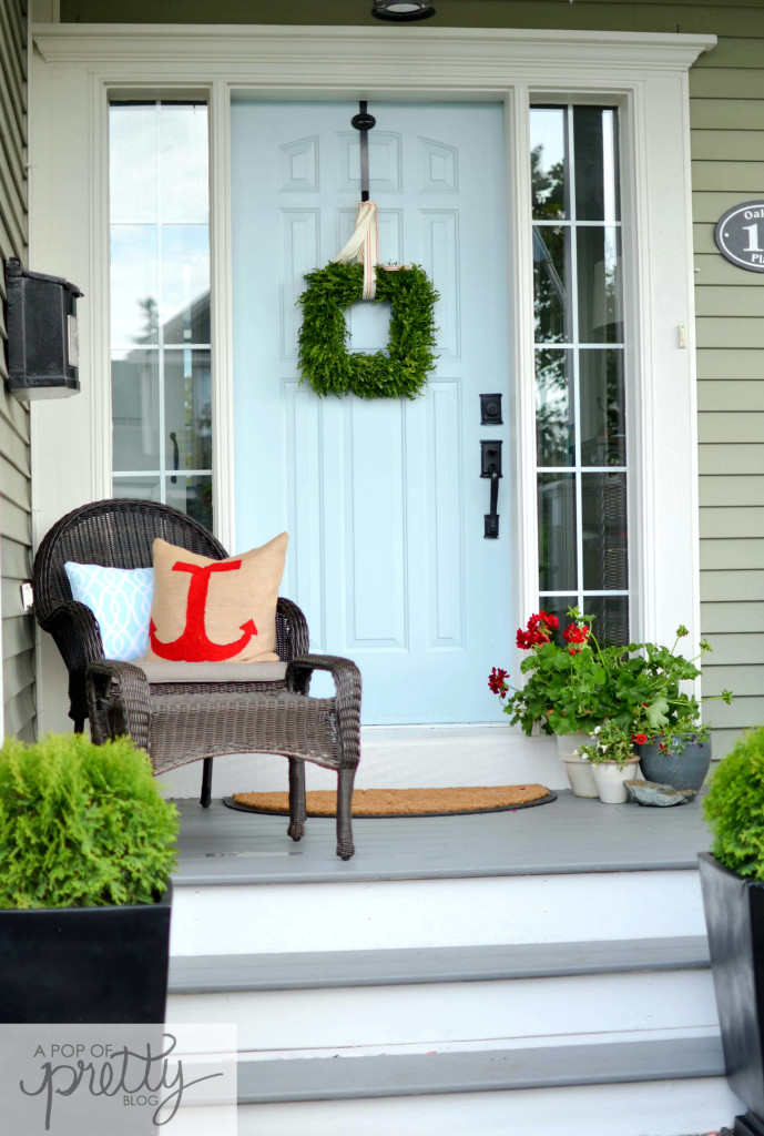 front porch - behr solid stain pewter