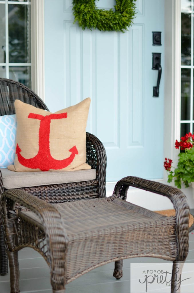 nautical decor - anchor pillow