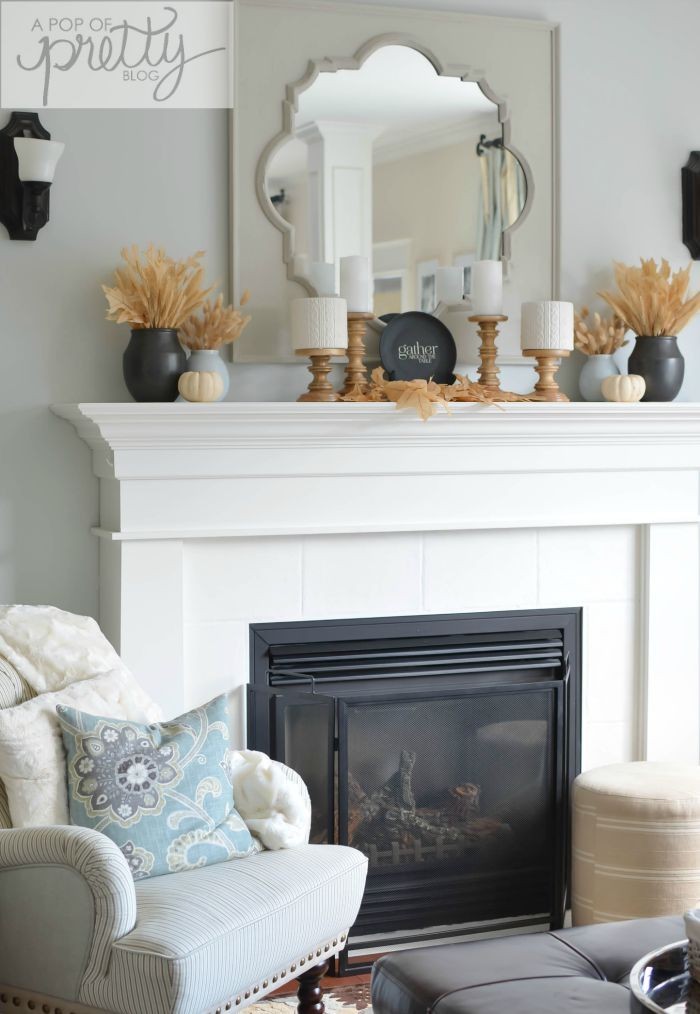 Canadian Bloggers Home Tours - Fall Mantel Decor (A Pop of Pretty Blog)