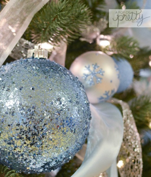 sparkly blue Christmas ball