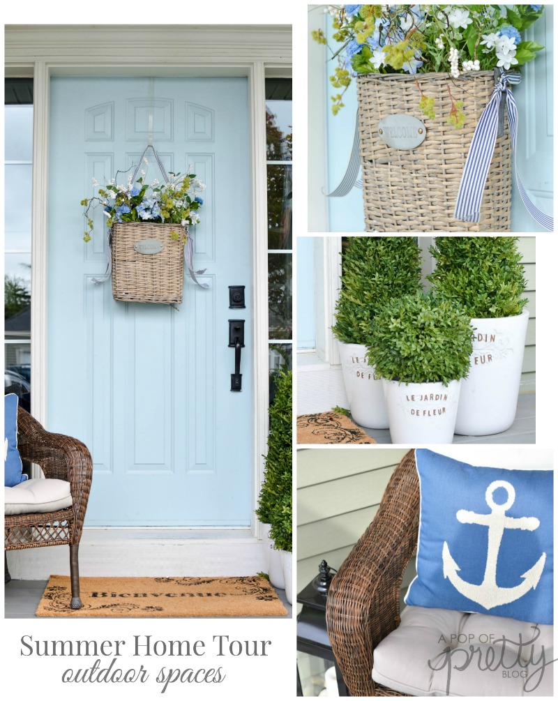 A Pop of Pretty - Pinterest Collage - Summer Home Tour - Outdoor Spaces