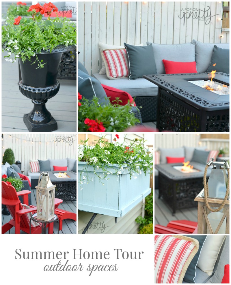 Pinterest Collage A Pop of Pretty - Summer Home Tour - Outdoor Spaces