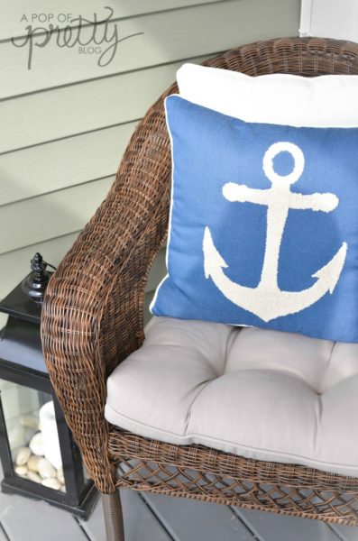 summer decorating anchor pillow