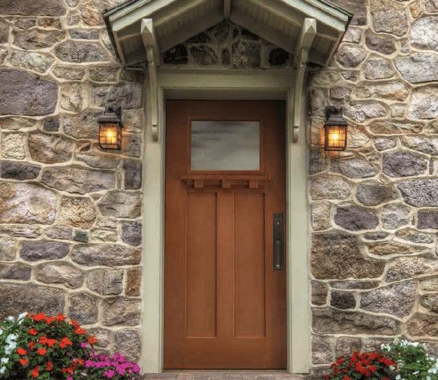 Craftsman Home Door with Dentil Shelf