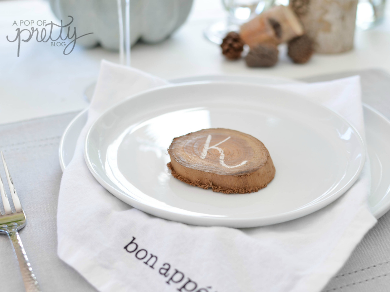 Fall decor table place marker idea