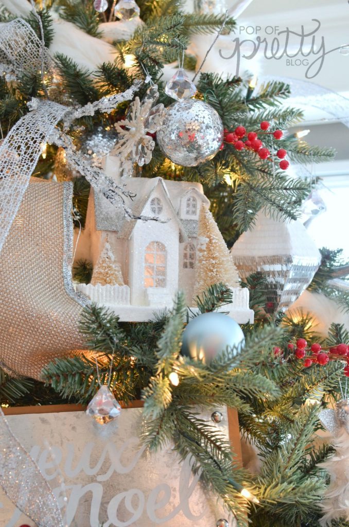 Winter Wonderland Christmas Decorating Theme Home Tour A Pop Of Pretty