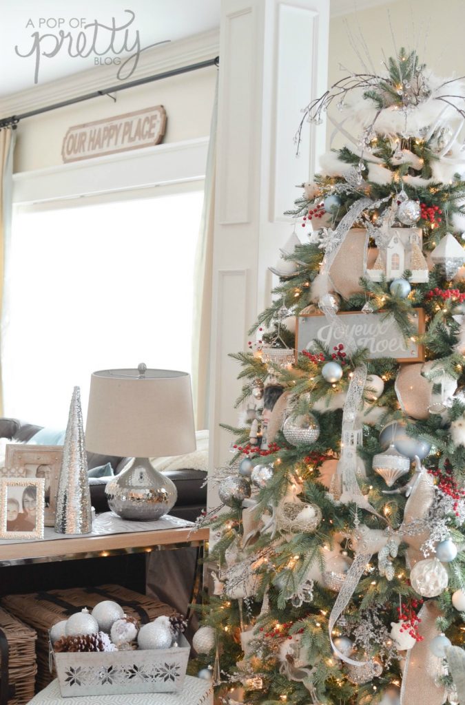 Winter Wonderland Christmas Decorating Theme (Home Tour) - A Pop of Pretty