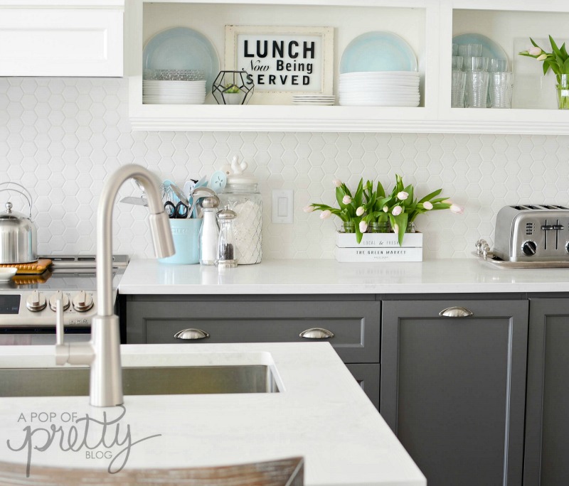 two toned kitchen cabinets gray and white
