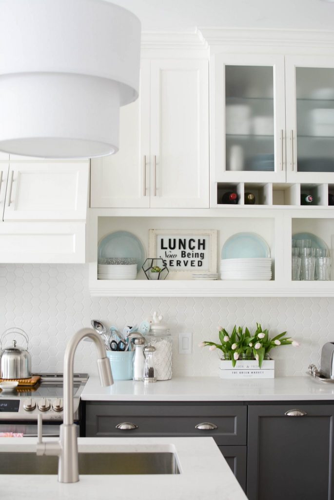 kitchen renovation white hex tile