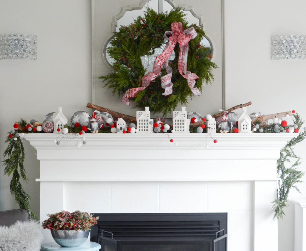 Nordic Christmas fireplace display