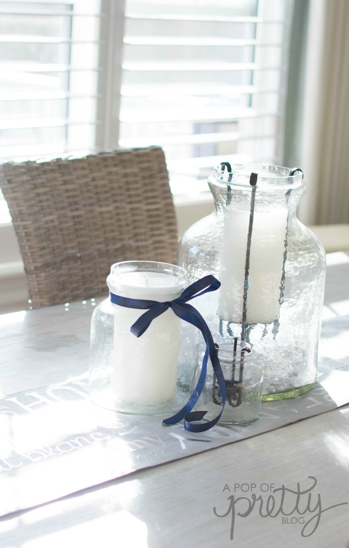 Christmas Table Ideas Navy Blue Ribbon