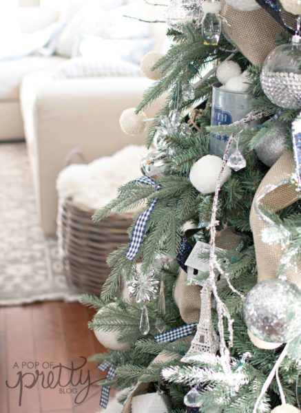 navy and white holiday decor