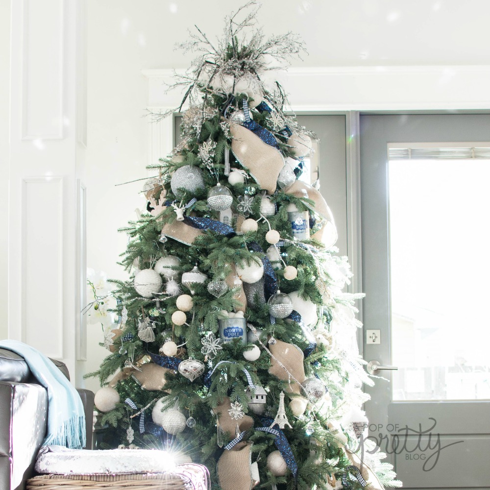 Navy Blue Christmas Decor Ideas (Home Tour) - A Pop of Pretty