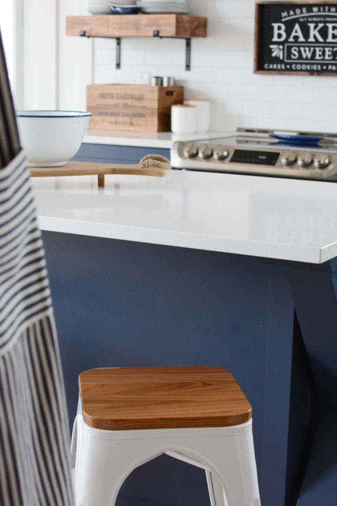 two tone kitchen navy and white