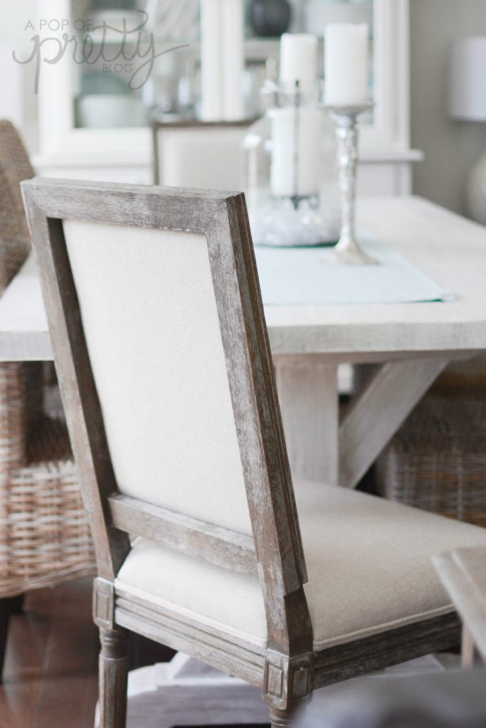 whitewashed trestle dining table 2