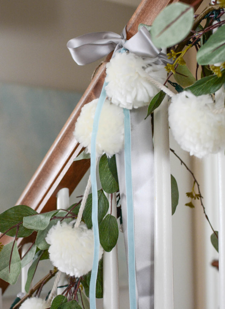 Simple White Christmas Home Tour 2018 Stair Railing- A Pop of Pretty Blog