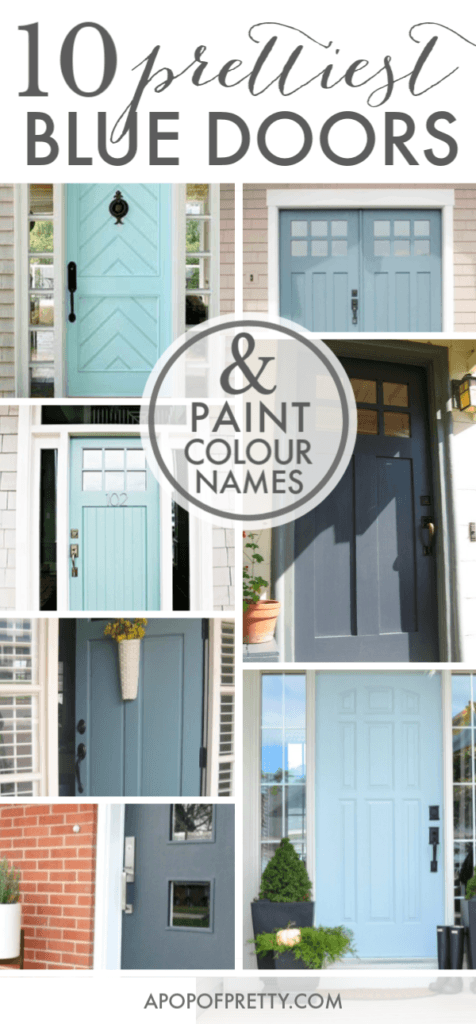 Front door design - 10 blue doors with paint colour names