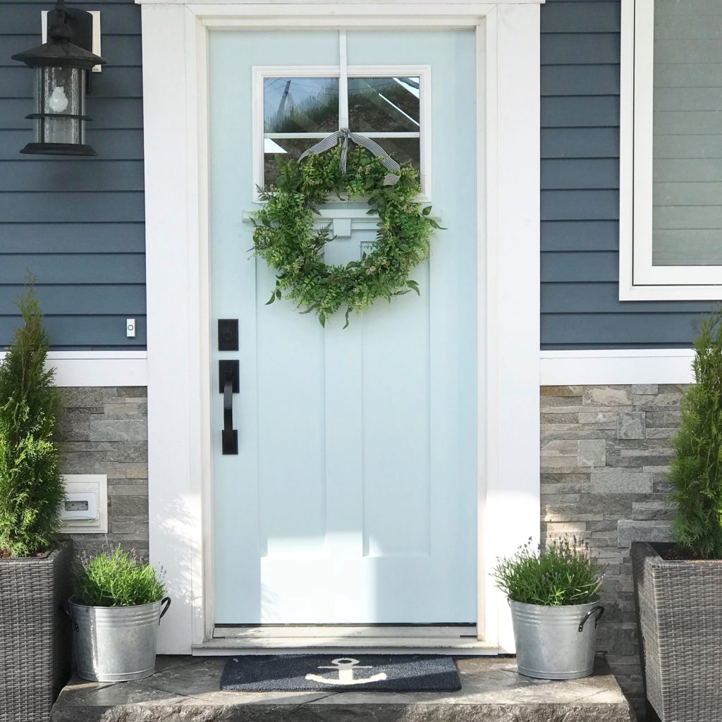 Front Door Design - craftsman front door painted blue