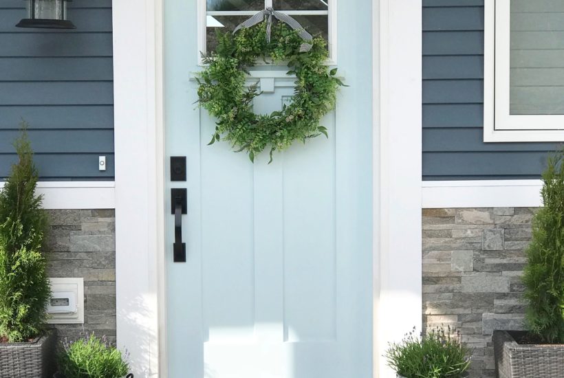 Front Door Design - craftsman front door painted blue