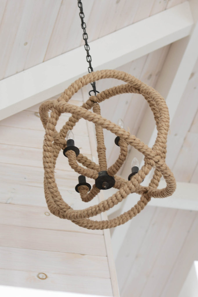 lake house rope chandelier