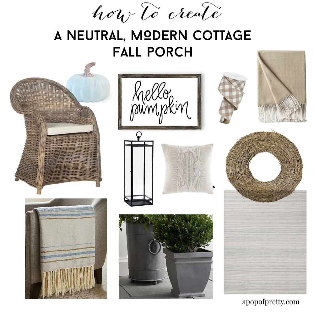 Fall porch decor - how to create a fall porch with neutral decor