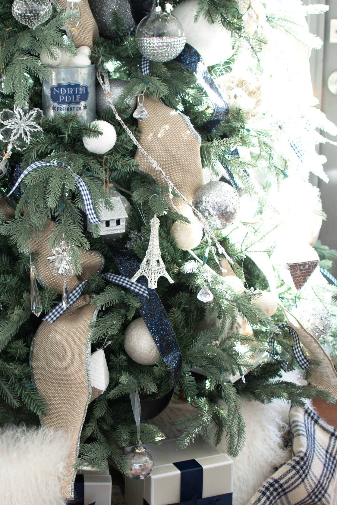 navy christmas tree decorations