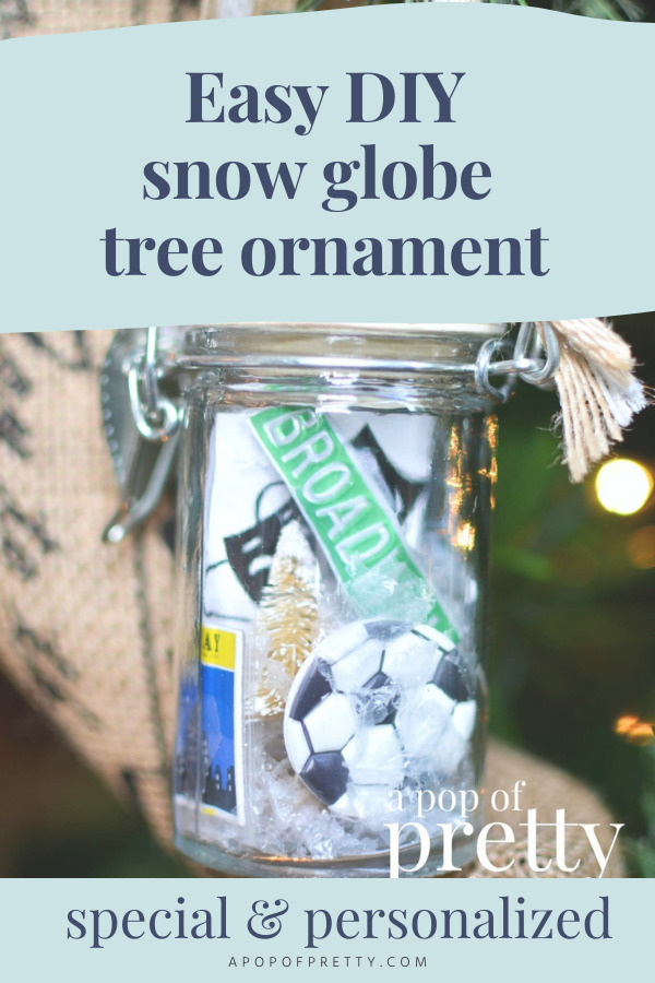 Easy DIY snow globe ornament jar