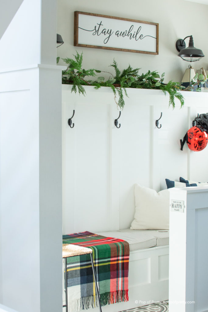 Christmas decor mudroom